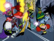 Villains destroying Townsville.