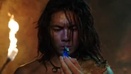 Koda holding the Blue Energem
