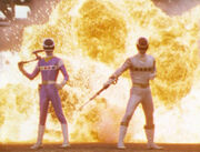 Psycho Blue is destroyed by Blue and Space Ranger