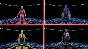 Saru Brother and Oni Sister as Lupin Blue and Lupin Yellow
