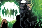 A surviving  gets pulled into the main universe from the energy of the portal.