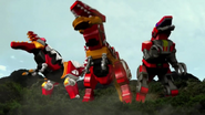 Guardian Beast Tyrannosaurus in Zyuden Sentai Kyoryuger vs. Go-Busters: Dinosaur Great Battle! Farewell, Eternal Friends