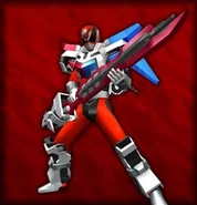 DekaRed Battlizer as depicted in Super Sentai Battle: Dice-O