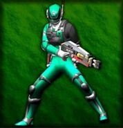 DekaGreen SWAT as depicted in Super Sentai Battle: Dice-O