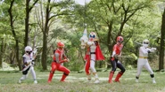 Zenkaizer with Shiro Ninger, HurricaneRed, Shinken Red and NinjaWhite