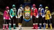 Super Mega Rangers transformed with Gosei.