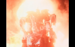 Ultrazord pokonuje Samuraja Wachlarza.