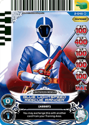 Power Rangers Action Card Game Blue Lightspeed Ranger