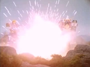 ShogunMegaFalconzord standing after Dischordia is destroyed.