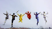 Merrick with his fellow Wild Force Rangers in the Legendary Battle.
