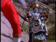 10 King Mondo in same shot as Zeo Ranger 5, Red - new footage - Mace Face episode