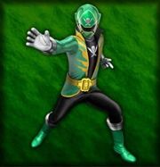 Gokai Green as depicted in Super Sentai Battle: Dice-O.