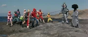 Fishermen Hime and Banba thwart Iron Claw's plan by fishing around