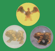 Yellow Eagle, Black Bear, and Polar Bear Crystals