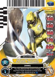 Power Rangers Action Card Game Yellow Wind Ranger Card