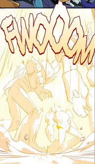 Tori and the other Ranger from heir megazordz destroyed by serpentera