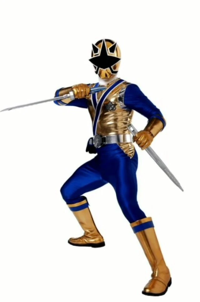 Samurai Gold Power Ranger Muscle Kids Movie Superhero Costume Boys Costumes