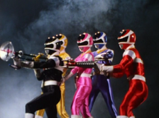 The space Rangers using a combine attack