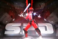 Red S.P.D. Ranger Cyber Mode morphing sequence