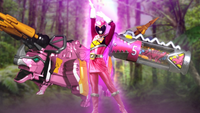 The Horned Brave! Kyoryu Pink!"