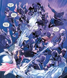 Armia Czarnych Rangersów niszczy Kryształową Kryptydę.