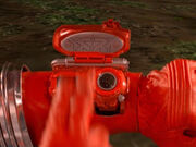 Red Overdrive Ranger opens the Morpher and hits the activation button.