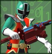 Hyper Shinken Green as depicted in Super Sentai Battle: Dice-O