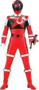 Don Momotaro transformed into Shishi Red as seen in Donbrothers