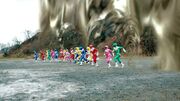 Dimensional wall - Carranger, Zyuranger, Dairanger, Kakuranger, Ohranger