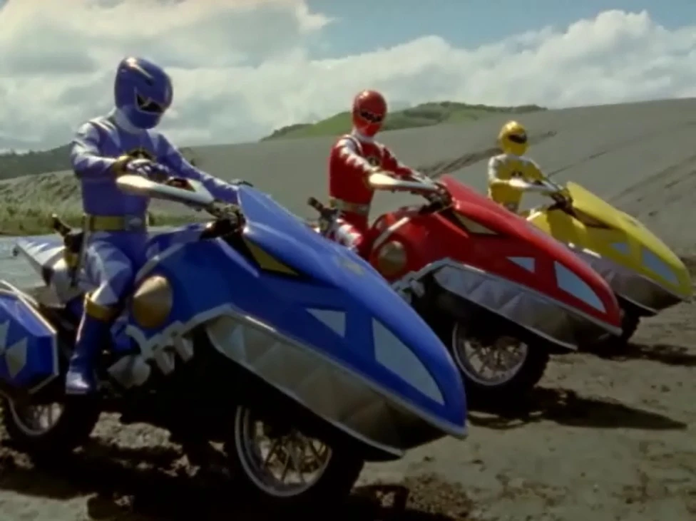 power rangers ride on motorbike