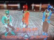 Gokai Green, Gokai Red and Gokai Blue in Ganbaride