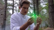 Riley holding the Green Energem