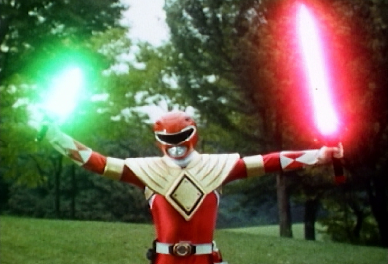 mighty morphin power rangers red ranger with dragon shield