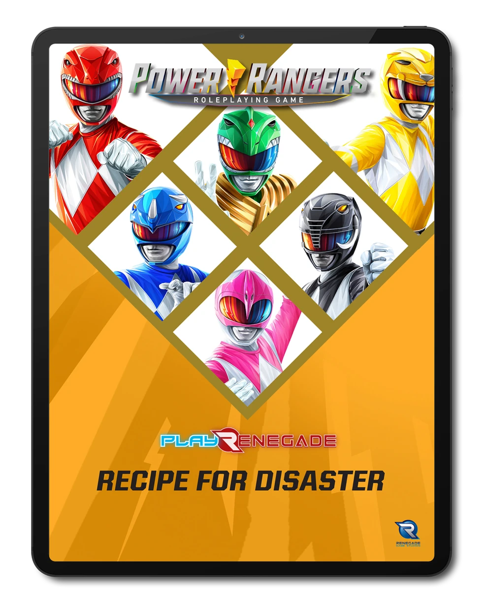 Renegade Game Studios - Borsa Portadadi Power Rangers Con Cordoncino E Simbolo Del Fulmine