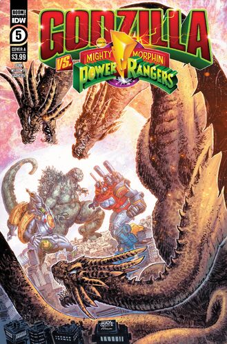 Godzilla vs. Mighty Morphin Power Rangers Issue 5 Cover A