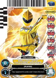 Power Rangers Action Card Game Yellow Dino Ranger