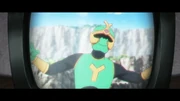 Turquoise KabutoRaiger-like hero
