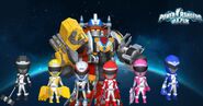 The Overdrive Rangers as seen in Power Rangers Dash.