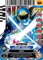 Power Rangers Action Card Game Blue Wind Ranger Card