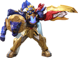 <div style="background-color:gold"><font color="blue">TegaSword Blue</font> <font color="red">DekaClaw</font></div>