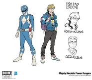 Billy Cranston/Mighty Morphin Blue Ranger Mighty Morphin Power Rangers (Boom! Studios) concept art was designed by Fascesco Mortarino.