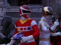 Andros and Zhane as Rangers in flashback