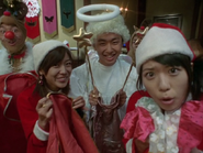 The Ozu siblings offer Hikaru to wear any Christmas outfits