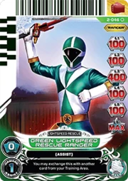 Green Lightspeed Ranger in Power Rangers Action Card Game.
