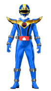 Saru Brother transformed into Ryuken Blue as seen from Ryukenger vs. Donbrothers