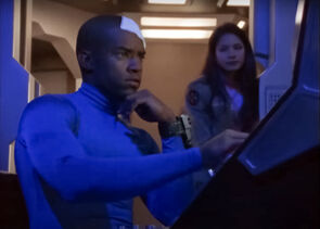 T.J. studying footage of the Psycho Rangers
