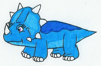 Tricia the Blue Styracosaurus by MCsaurus