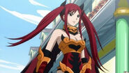 Erza (Fairy Tail) can manipulate fire by using her fire armor.