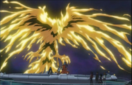 Ra's God Phoenix mode will incinerate all of its enemies, even a fellow God, to ashes.