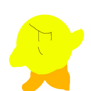 Yellow Kirby's first artwork, before outlines were used in ARA.